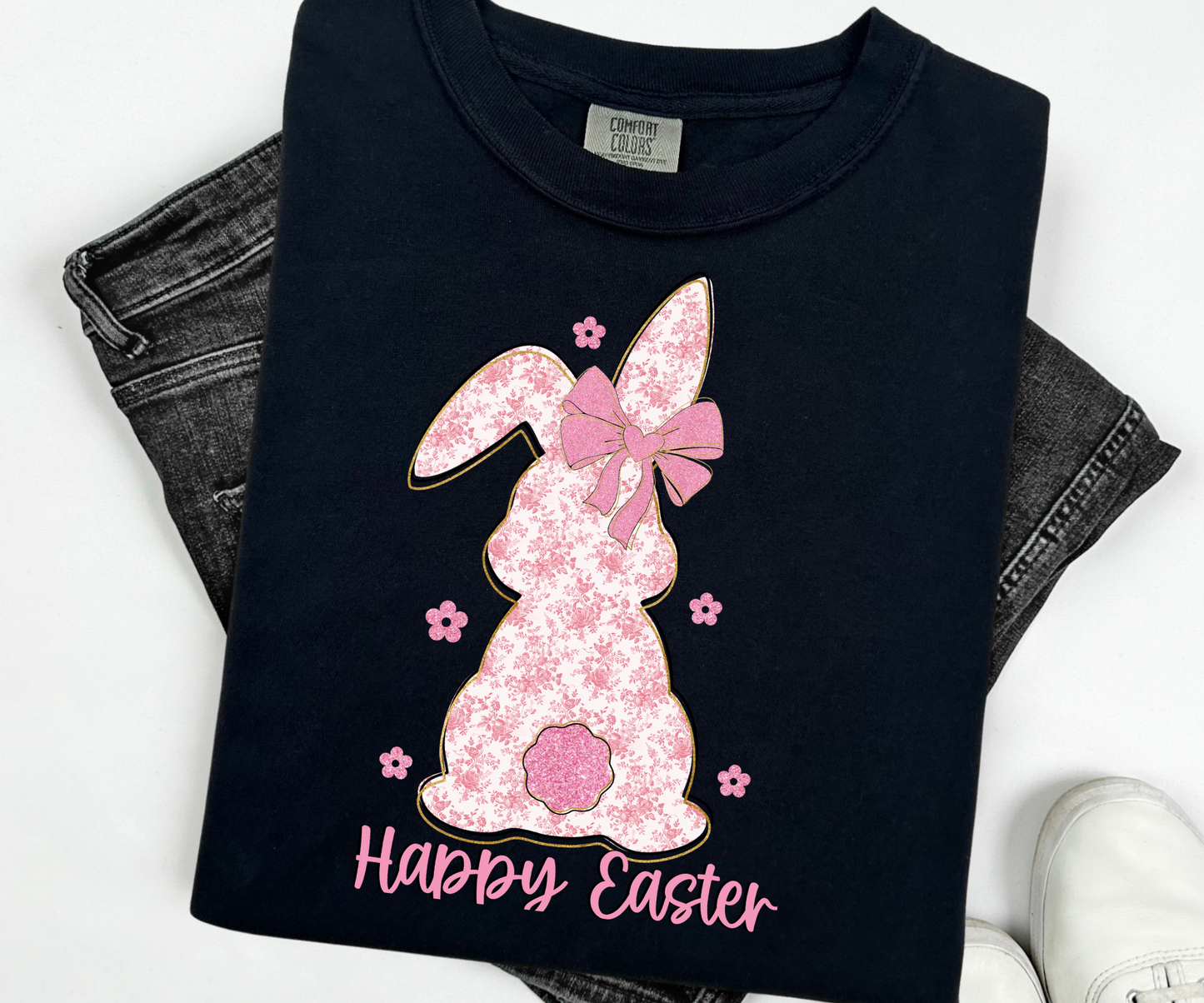 Bunny Ears Shirt, Cute Bunny Sweatshirt, Rabbit Tee, Happy Easter Day Gift, Coquette Easter, Cute Easter Shirt