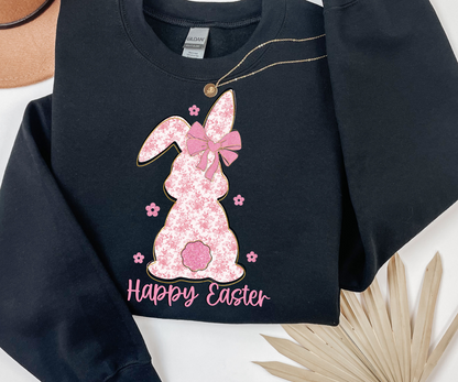 Bunny Ears Shirt, Cute Bunny Sweatshirt, Rabbit Tee, Happy Easter Day Gift, Coquette Easter, Cute Easter Shirt