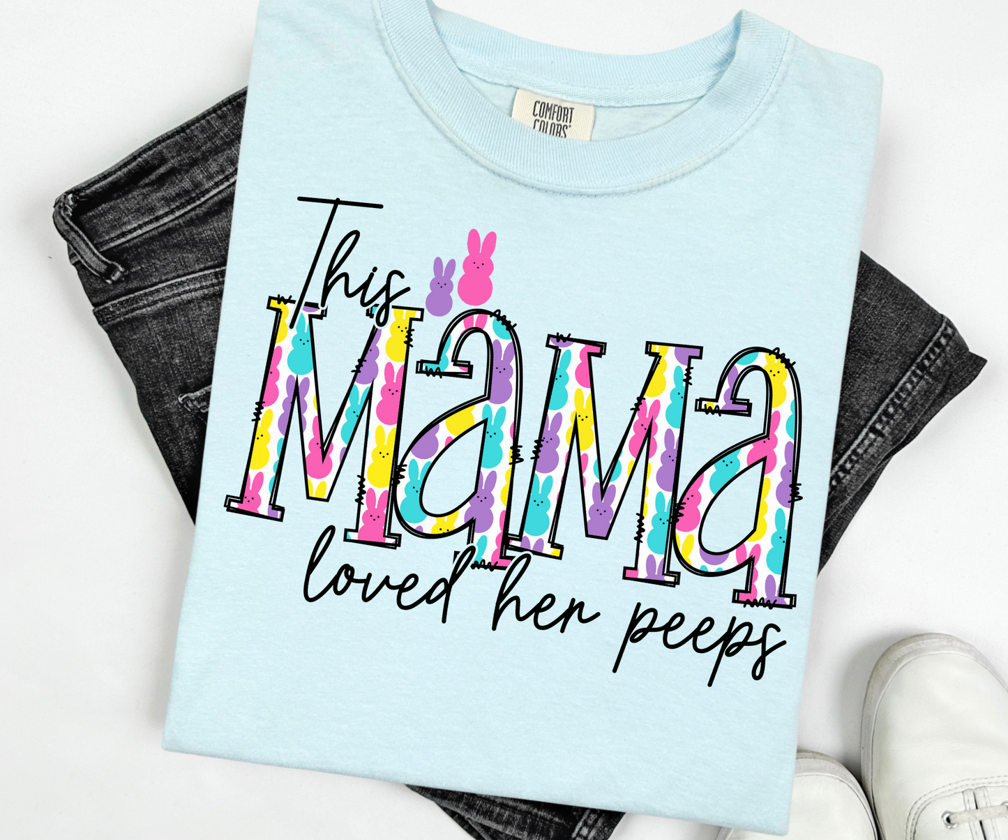 Custom This MAMA Loves Her Peeps Sweatshirt, Custom Mama Sweatshirt, Personalized Mama Sweat, Easter Mama Sweat, Mom Sweat, Easter Gift