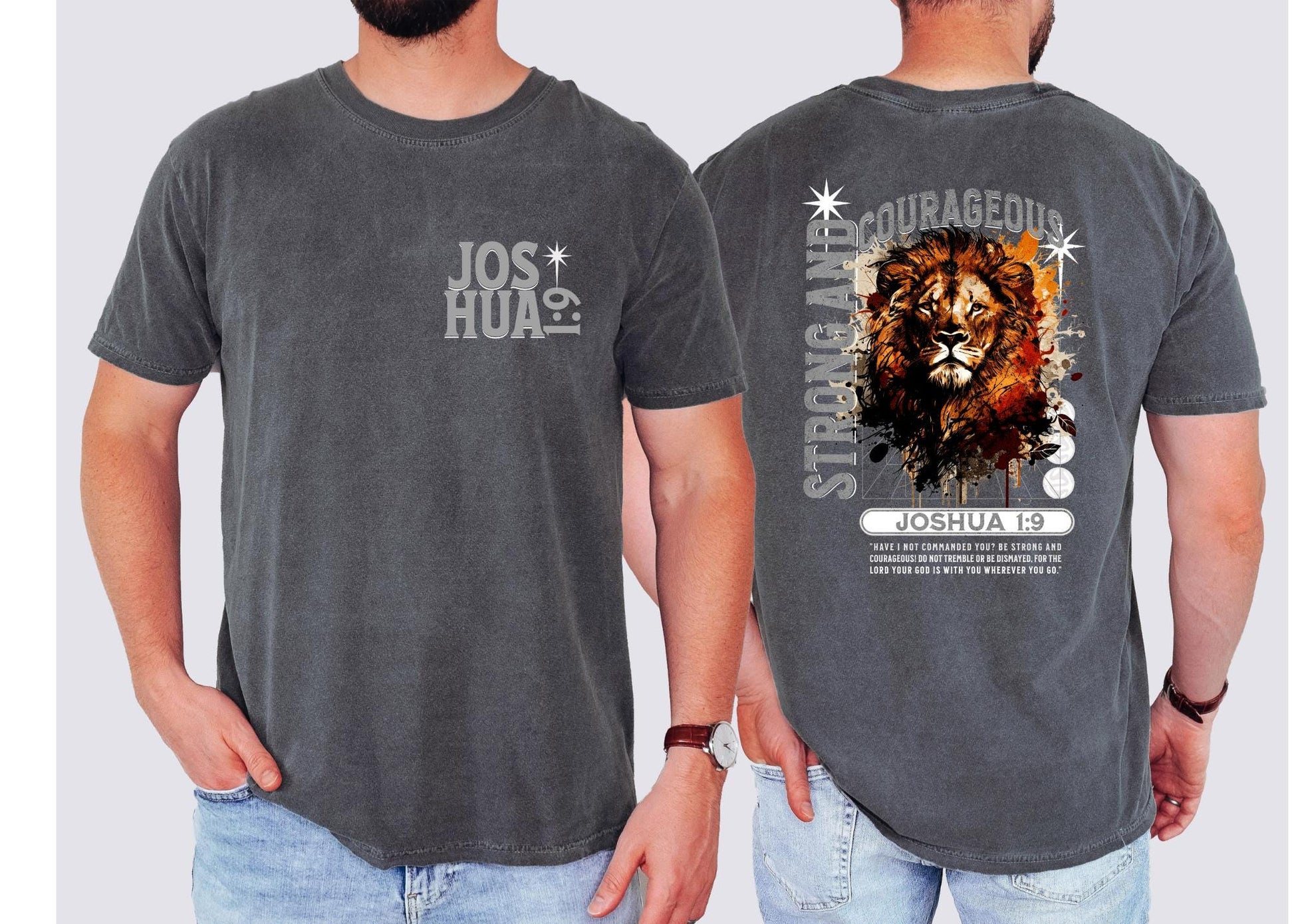 Joshua Courageous, Yeshua Shirt, Jesus is King Merch, The Way the Truth the Life, Jesus Shirt, Mens Christian t shirt, Mens Jesus shirt