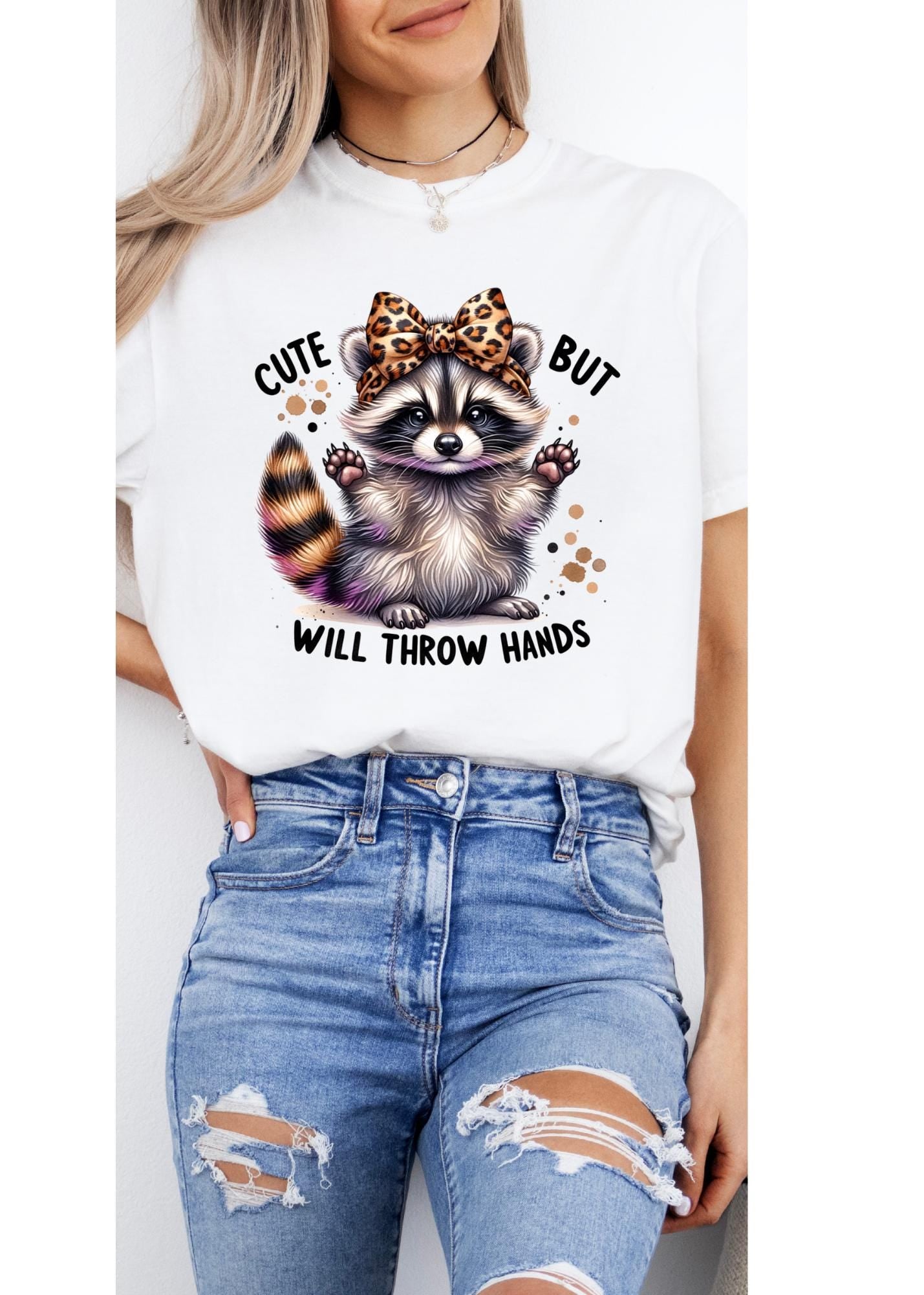 Comfort Colors Raccoon Shirt Funny Inspiration Tee Motivational Tshirt Gifts for Him Her Funny Raccoon Shirt, Sarcastic Unhinged throw hands