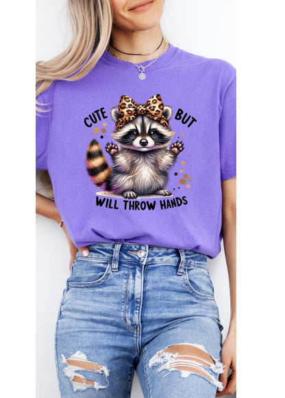 Comfort Colors Raccoon Shirt Funny Inspiration Tee Motivational Tshirt Gifts for Him Her Funny Raccoon Shirt, Sarcastic Unhinged throw hands