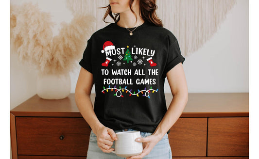 Most Likely to Christmas Shirts Comfort Colors® Matching Family Christmas T-shirts 51 Quotes Funny Xmas 2024 Christmas Morning Matching Tees