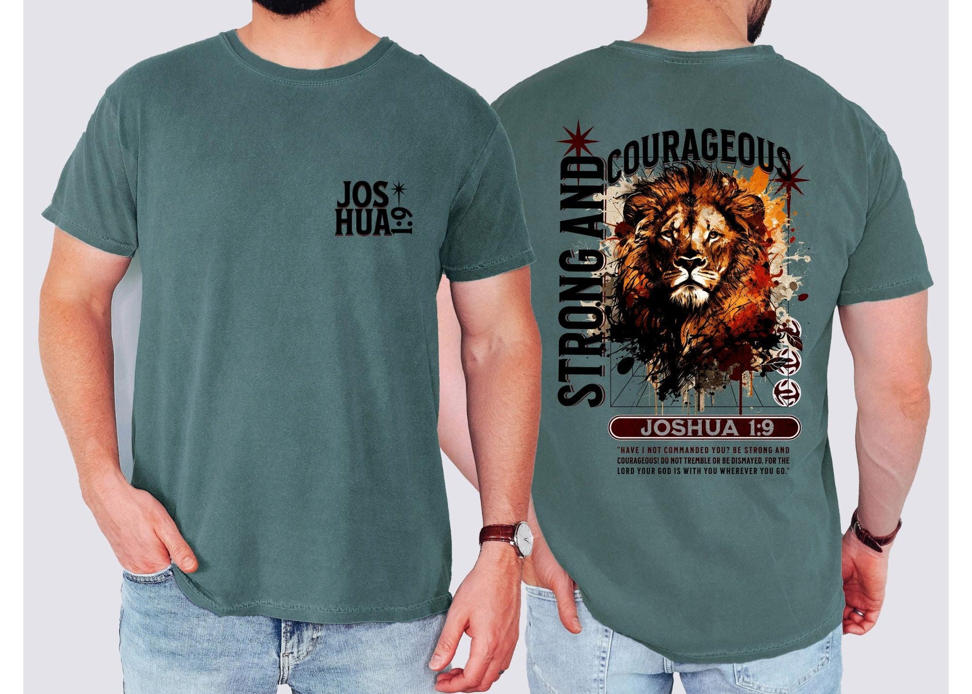 Joshua Courageous, Yeshua Shirt, Jesus is King Merch, The Way the Truth the Life, Jesus Shirt, Mens Christian t shirt, Mens Jesus shirt