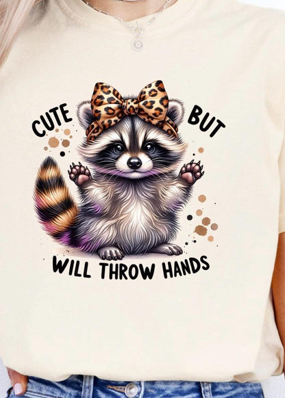 Comfort Colors Raccoon Shirt Funny Inspiration Tee Motivational Tshirt Gifts for Him Her Funny Raccoon Shirt, Sarcastic Unhinged throw hands